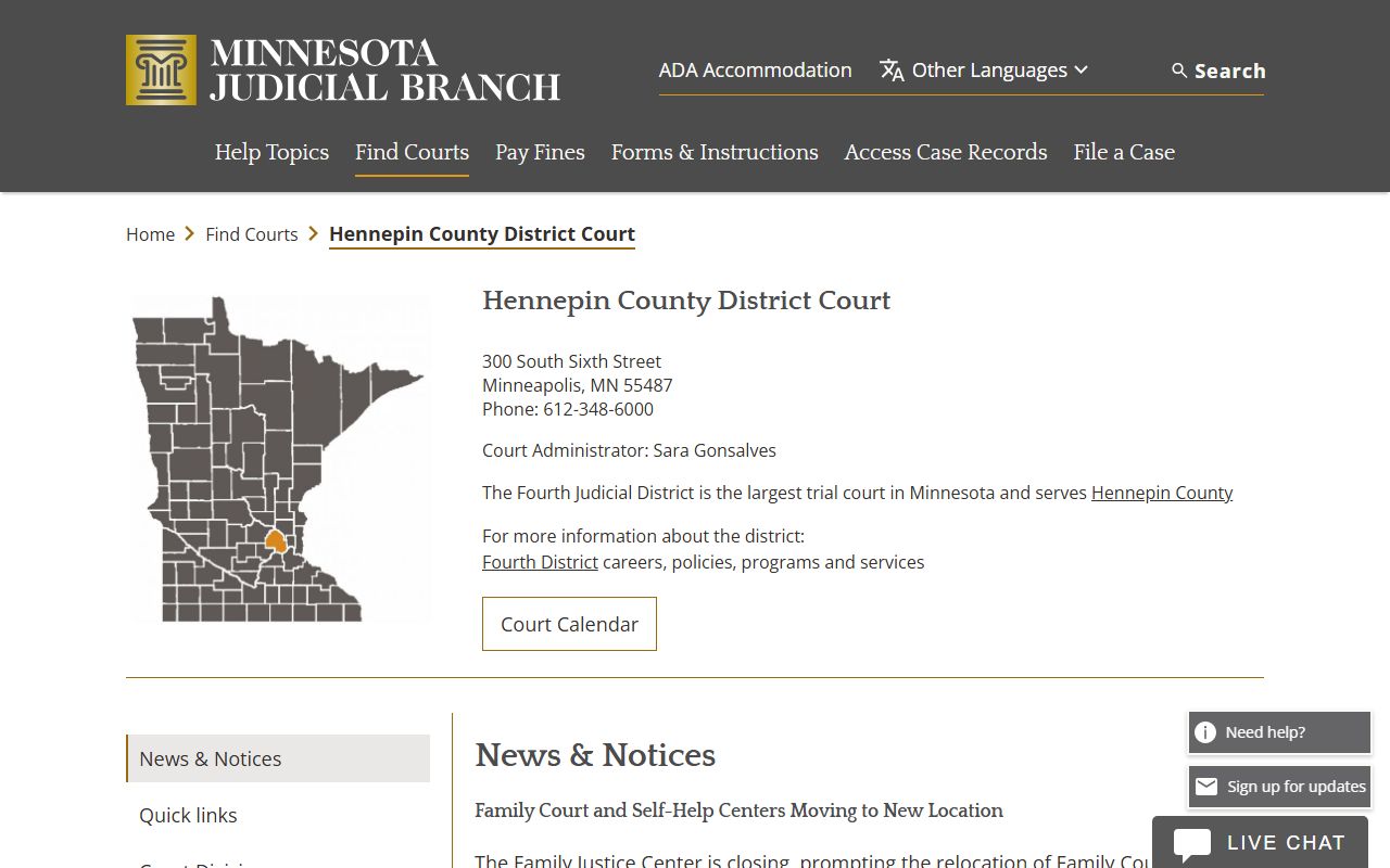 Minneapolis Minnesota Family Court Records - Hennepin County District Court