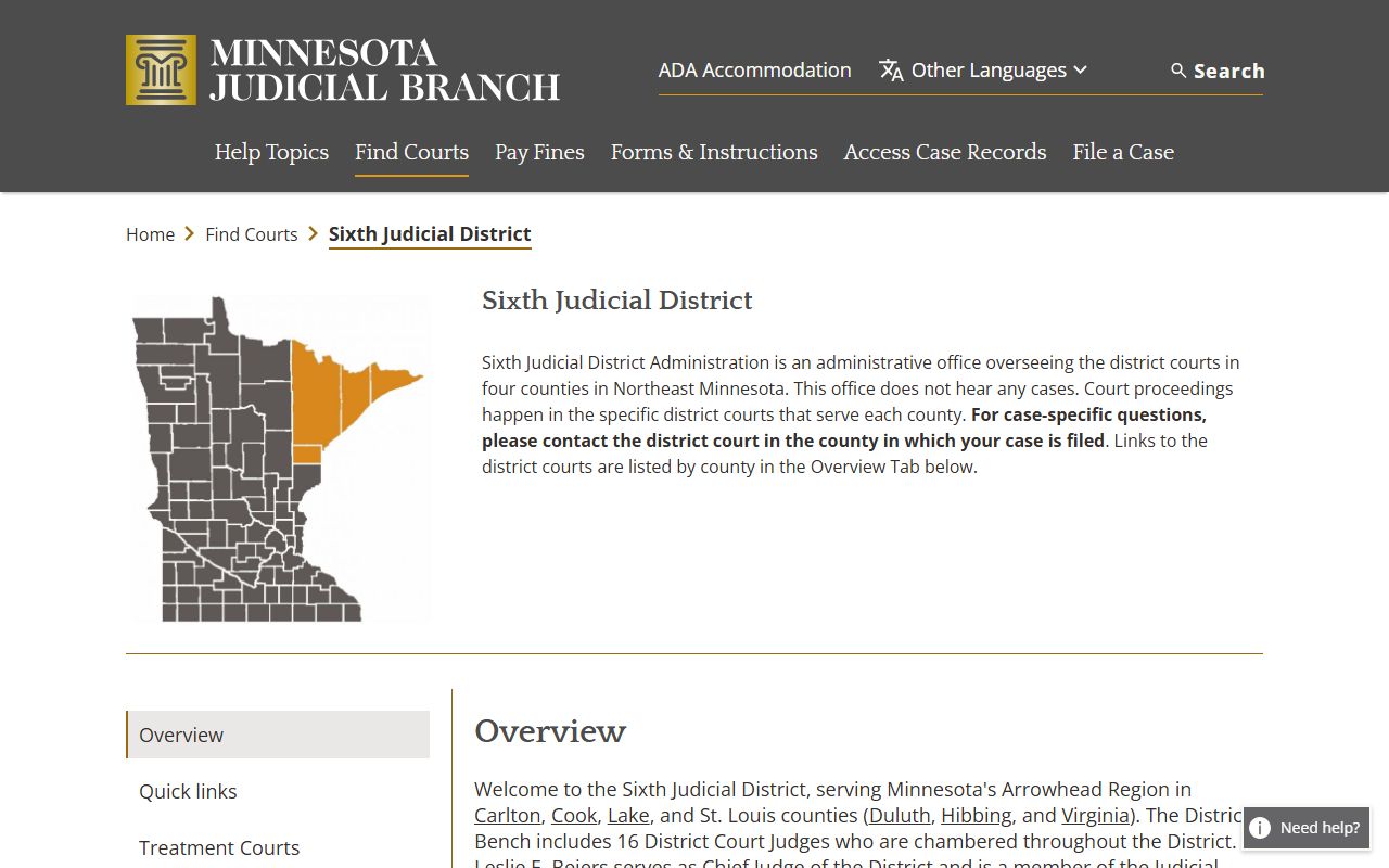 Carlton County Family Court Records - Sixth Judicial District