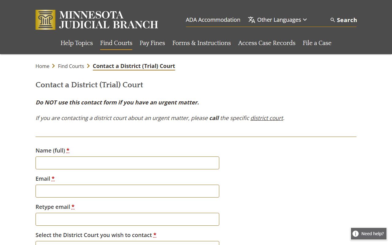 Cass County Family Court Records - court contact form