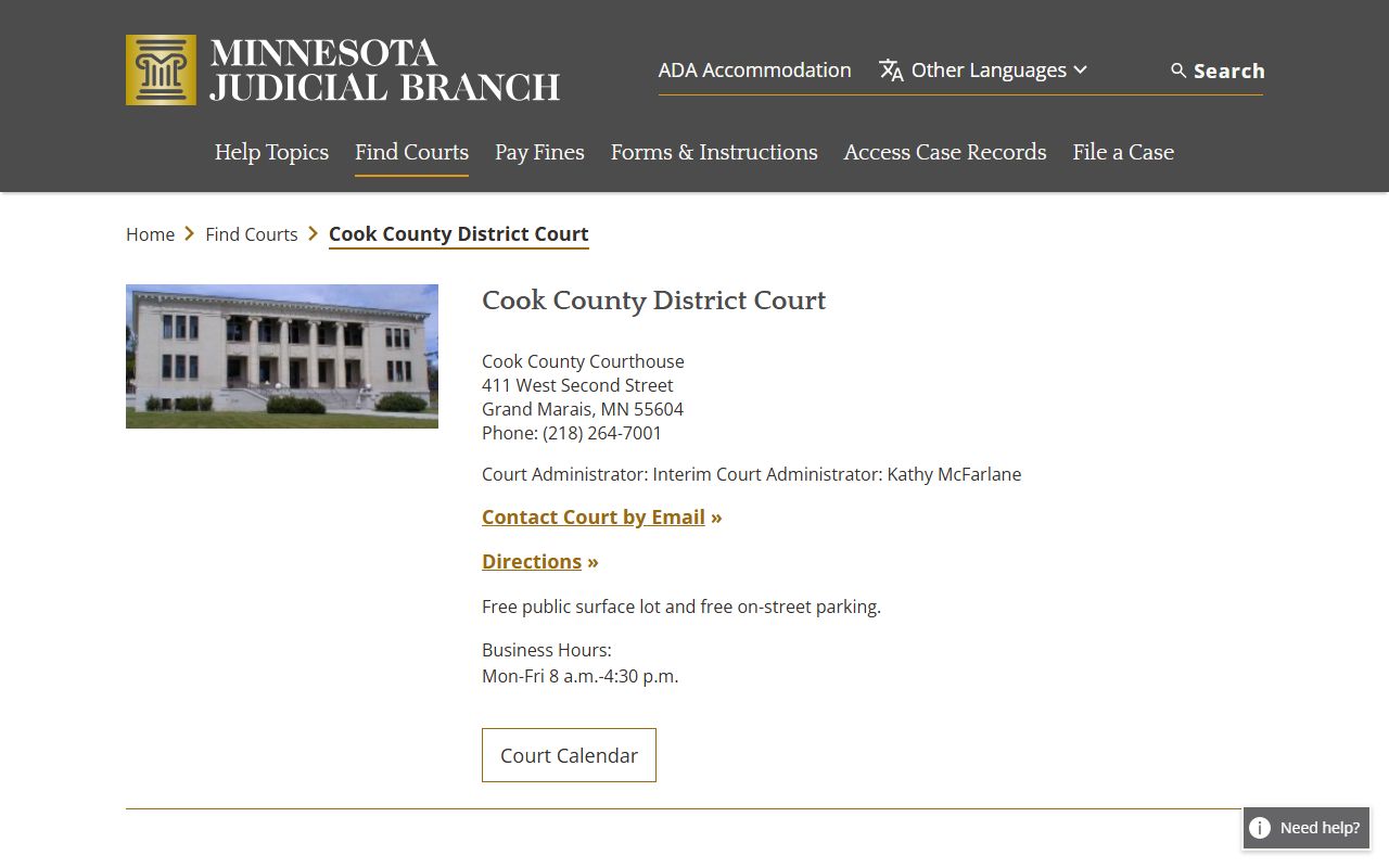 Cook County Family Court Records - District Court page