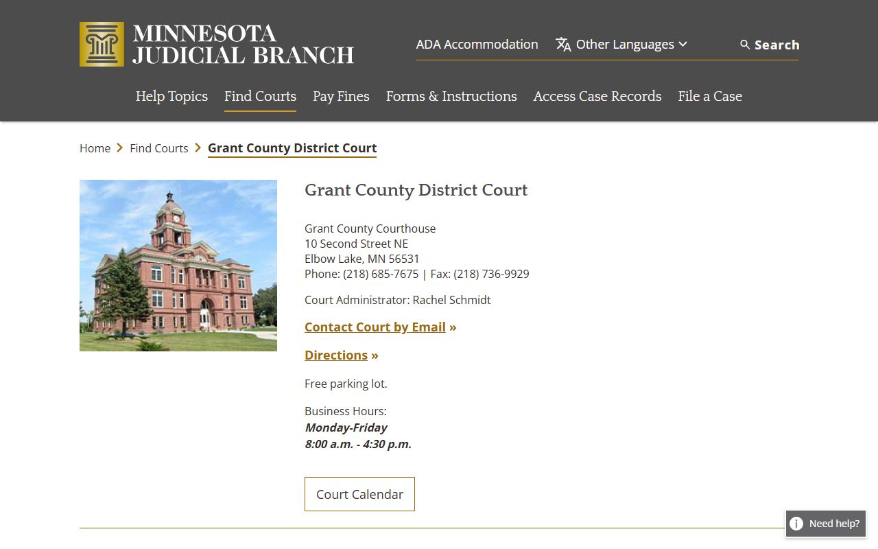 Grant County District Court family court records