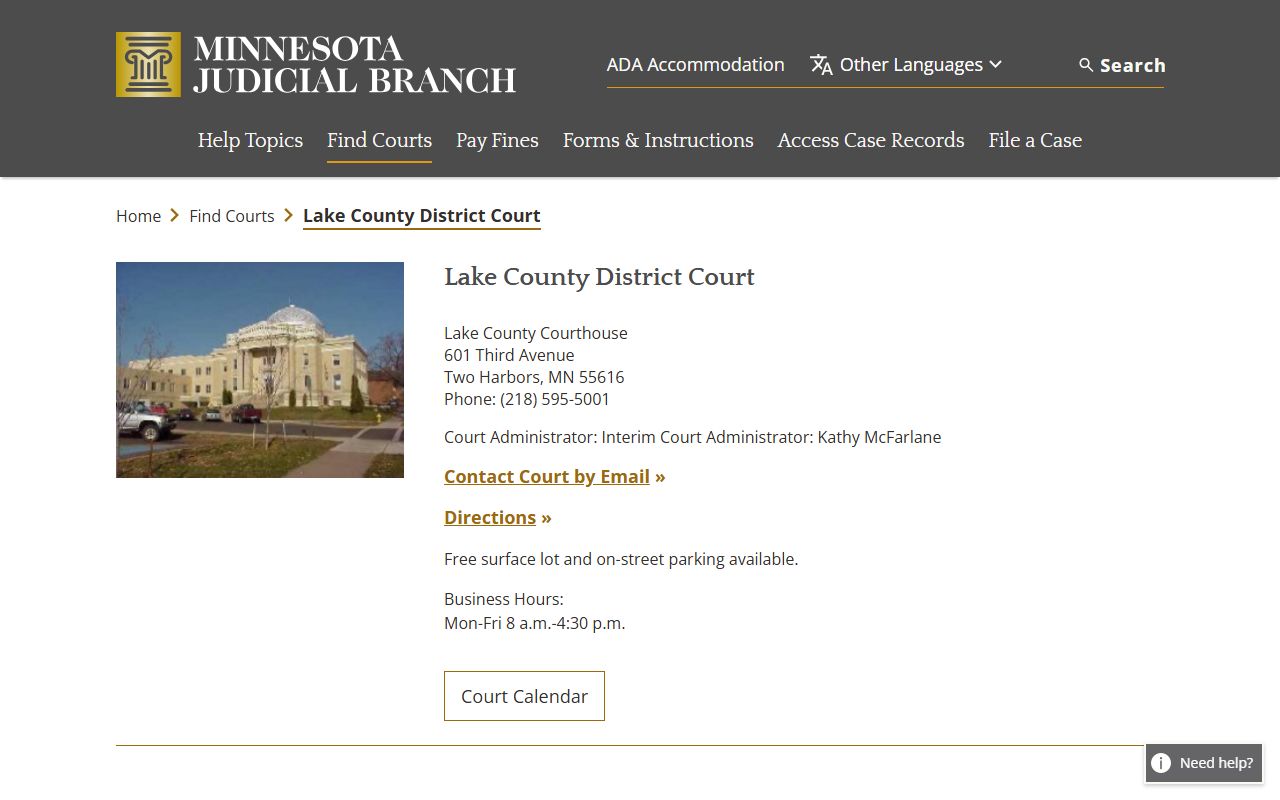Lake County Family Court Records - District Court website