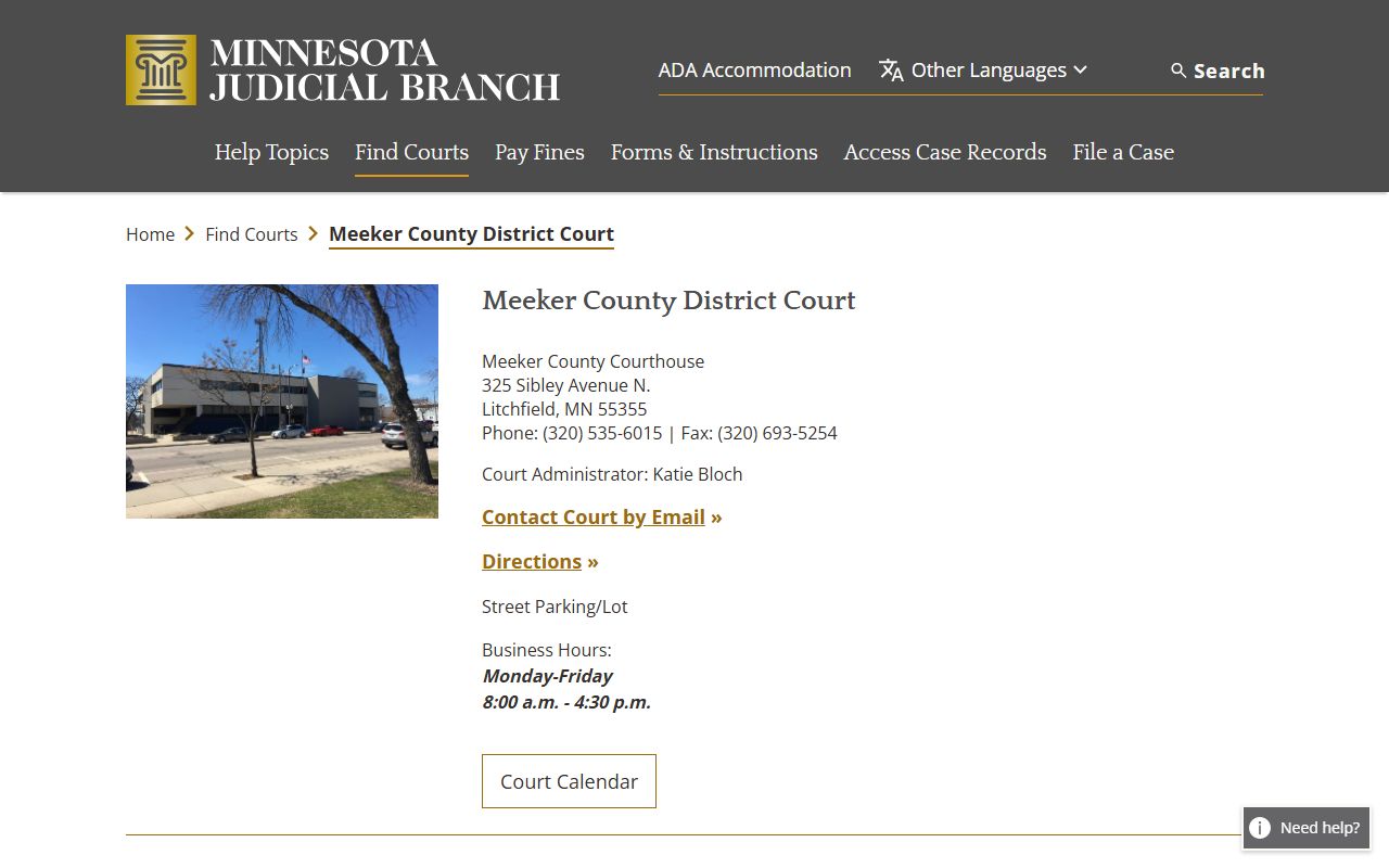 Meeker County District Court - Meeker County Family Court Records