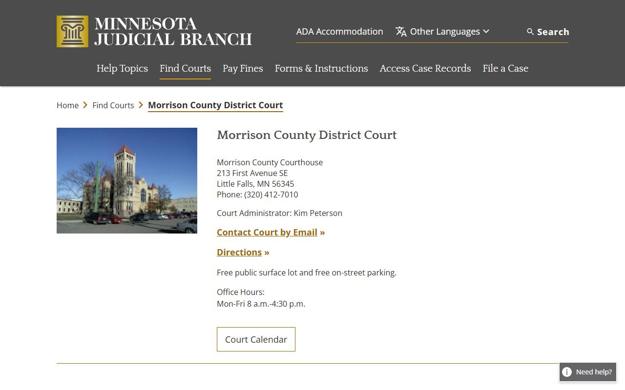 Morrison County District Court - Morrison County Family Court Records