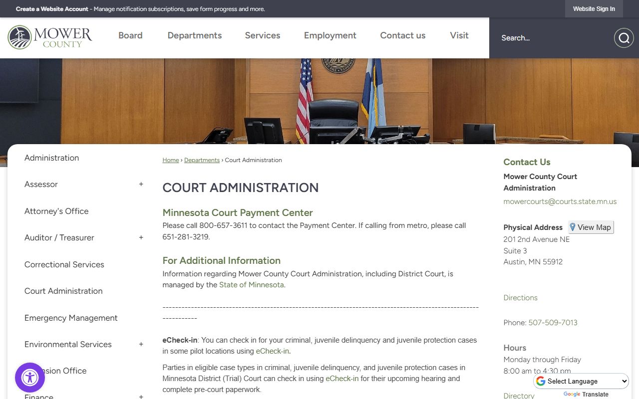 Mower County Court Administration - Mower County Family Court Records