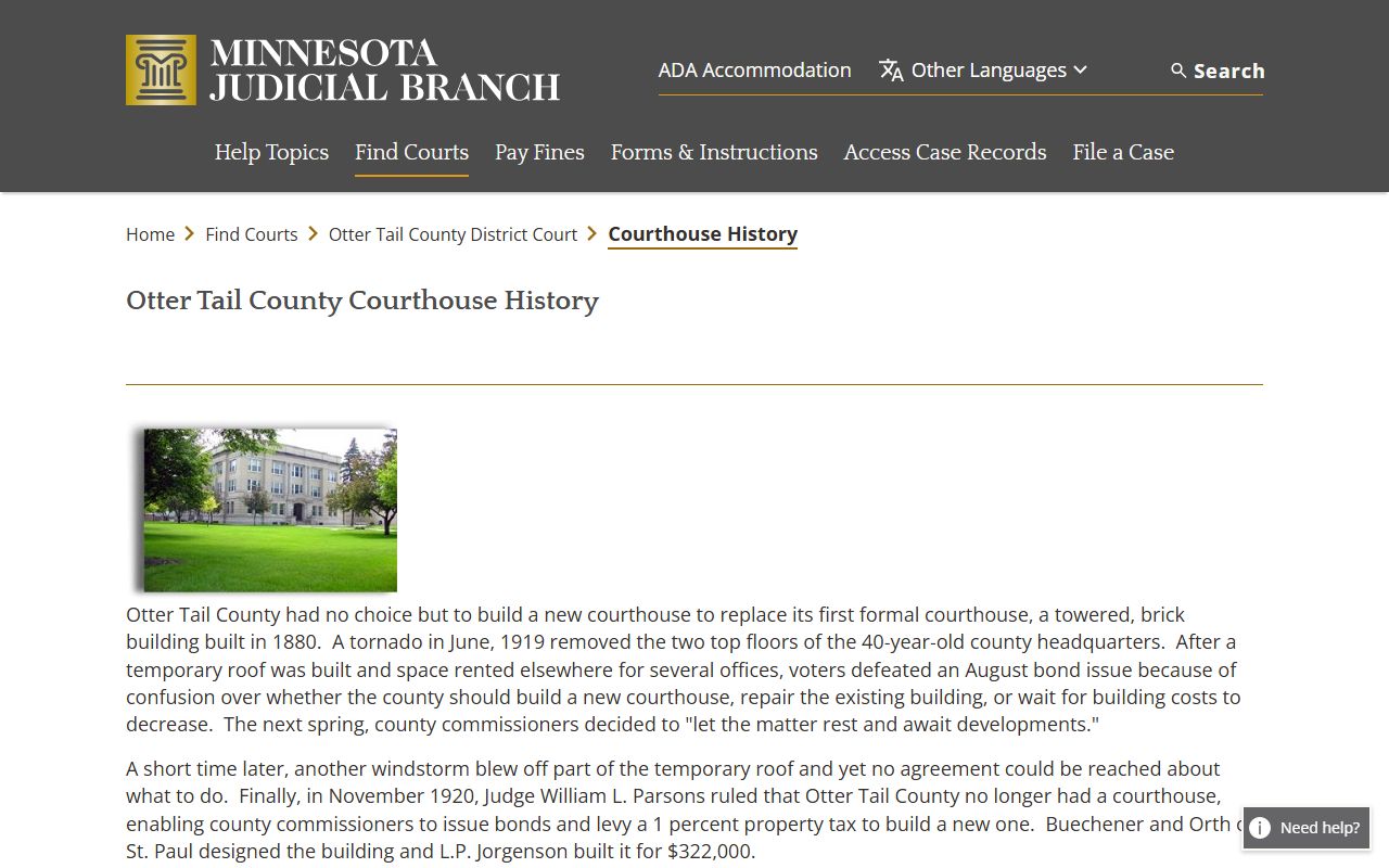 Otter Tail County Family Court Records