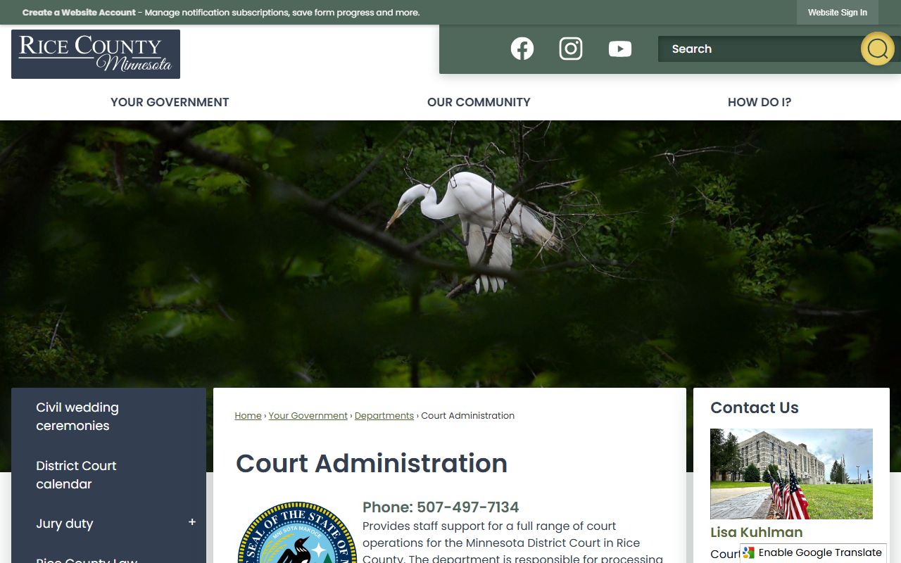 Rice County Family Court Records - Court Administration